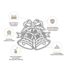 Diagramm der Stanzschablone: Zwei Weihnachtsglocken von Stanzenshop.de, mit präzisen, scharfen Kanten, hochwertiger Verarbeitung, Kompatibilität mit Standardmaschinen und dauerhafter Schärfe.