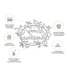 Die "Stanzschablone: Schriftzug Merry Christmas mit Ranken" von Stanzenshop.de besticht durch kunstvolle Schrift und robustes Metall, ideal für Scrapbooking- oder Merry Christmas-Projekte, und ist mit allen gängigen Schneidemaschinen kompatibel.
