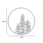 Die Stanzschablone Drei Tannenbäume in rundem Rahmen von Stanzenshop.de ist ca. 6,7 x 6,7 cm groß und ideal für Wintermotive Basteln oder als Stanze für Weihnachtskarten.