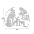 Die "Stanzschablone: Winterlandschaft im Halbkreis" von Stanzenshop.de zeigt zwei Rehe und Bäume im Halbkreis (4,8 x 10 cm) - ideal für Karten basteln oder festliche Stanzen-Weihnachtsprojekte.
