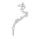 Die "Stanzschablone: Reihe aus Sternen" von Stanzenshop.de besteht aus einem silbernen Stab mit sternförmigen Ausschnitten in einem verschlungenen Muster - ideal für Scrapbooking oder um Ihr Bastelergebnis mit einzigartigen Details zu versehen.