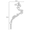 Die Stanzschablone: Reihe aus Sternen von Stanzenshop.de ist eine silberne Stanzform aus miteinander verbundenen Sternen, ideal für Scrapbooking, mit einer Höhe von 8,9 cm und einer Breite von 6,0 cm.