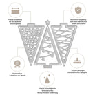 Drei verschiedene Tannenbäume Stanzschablonen von Stanzenshop.de bieten präzise, langlebige Metallqualität und sind mit gängigen Bastelwerkzeugen kompatibel - ideal für kreative Projekte.