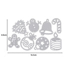 Das Stanzenshop.de Stanzschablone Set mit acht Weihnachtsmotiven enthält Motive wie Lebkuchenmann, Baum, Schneemann, Glocke und mehr - ideal für Weihnachtsbasteleien! Größe: 8,5 x 14,1 cm.