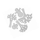 Die Stanzschablone Schneemänner und Bäume von Stanzenshop.de enthält vier Stanzformen aus Metall - zwei Schneemänner und zwei Baumzweige - ideal für Scrapbooking zu Weihnachten oder Basteln von Winterprojekten.
