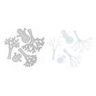 Die Stanzschablone Schneemänner und Bäume von Stanzenshop.de schneidet perfekte Winter- und Weihnachtsmotive, ideal für Basteln oder Scrapbooking. Links sind die Schneidformen, rechts die fertigen Papierformen zu sehen.