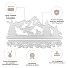 Die "Stanzschablone Berge im Schnee" von Stanzenshop.de zeichnet sich durch einen scharfen, haltbaren Silberstempel mit präzisem Berg- und Waldmotiv aus - ideal für winterliche Bastelarbeiten oder weihnachtliche Stanzen Basteln.