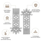 Zwei Stanzschablonen Schneeflockenband von Stanzenshop.de mit Schneeflockenmotiven sind abgebildet, die sich durch präzise, langlebige, scharfe Metallqualität und Kompatibilität mit Stanzmaschinen auszeichnen - ideal für Basteln Winterprojekte.