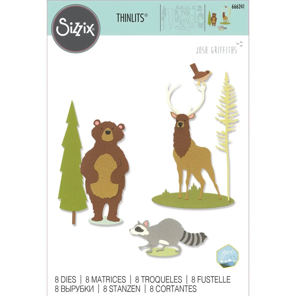 Sizzix präsentiert eine Sammlung von Waldtier-Ausschnitten, darunter das Sizzix • Thinlits Die Set Forest Animals #2.