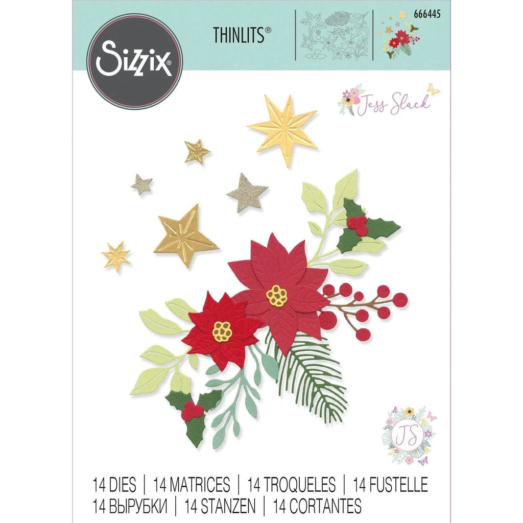 Ein Satz Sizzix • Thinlits Die Set Festive Foliage, perfekt für Ihre Papierprojekte während der Weihnachtszeit.