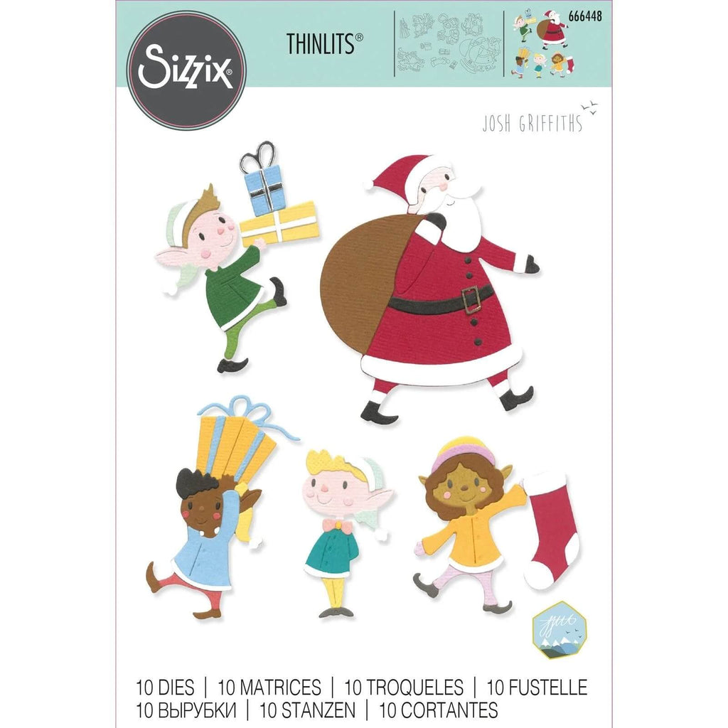 Sizzix ist ein auf Kartenherstellung spezialisiertes Unternehmen und bietet das hochwertige Sizzix Thinlits Die Set Santa & Elves für die Erstellung einzigartiger und wunderschön gestalteter Karten an. Ihre Sammlung umfasst verschiedene Weihnachtsfiguren.