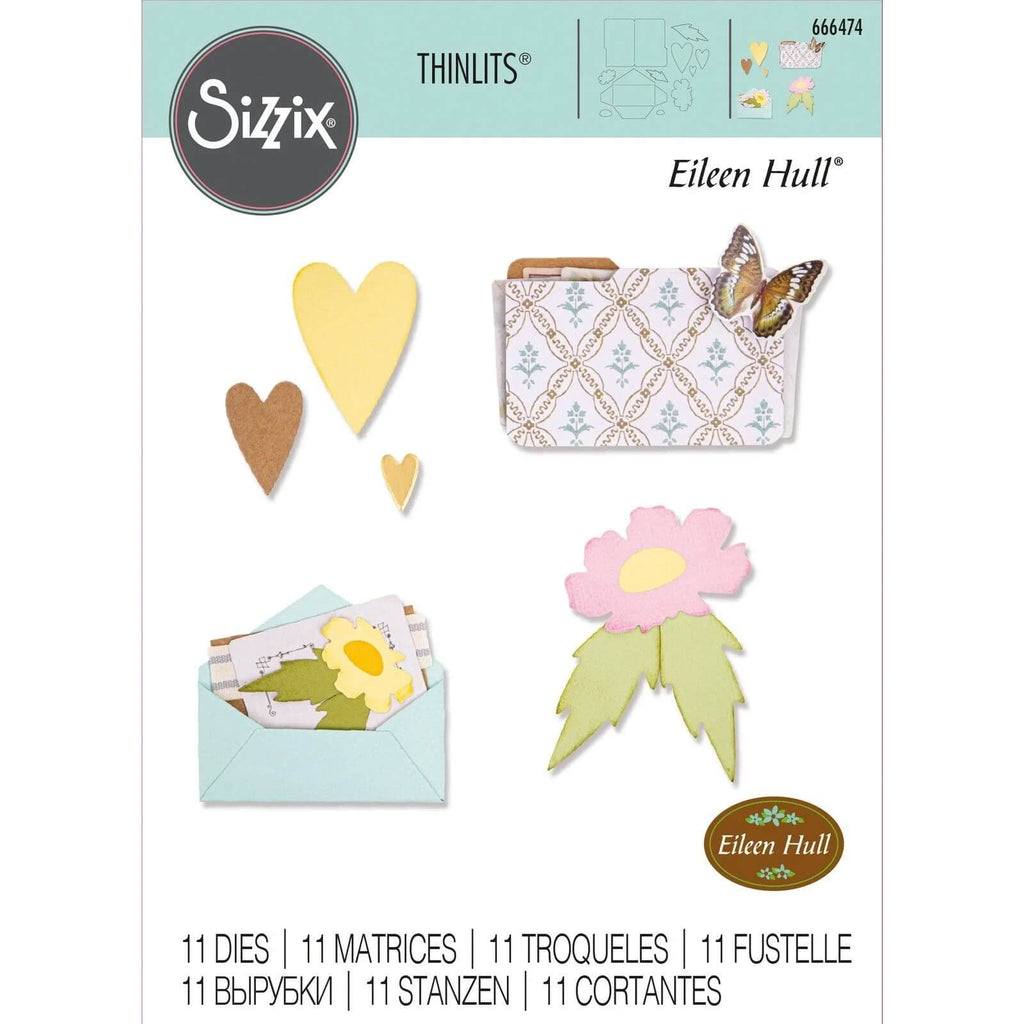 Sizzix - Sizzix Thinlits Die Set Envelope Folder & Flowers Set für Kartengestaltungs- und Papierbastelprojekte.