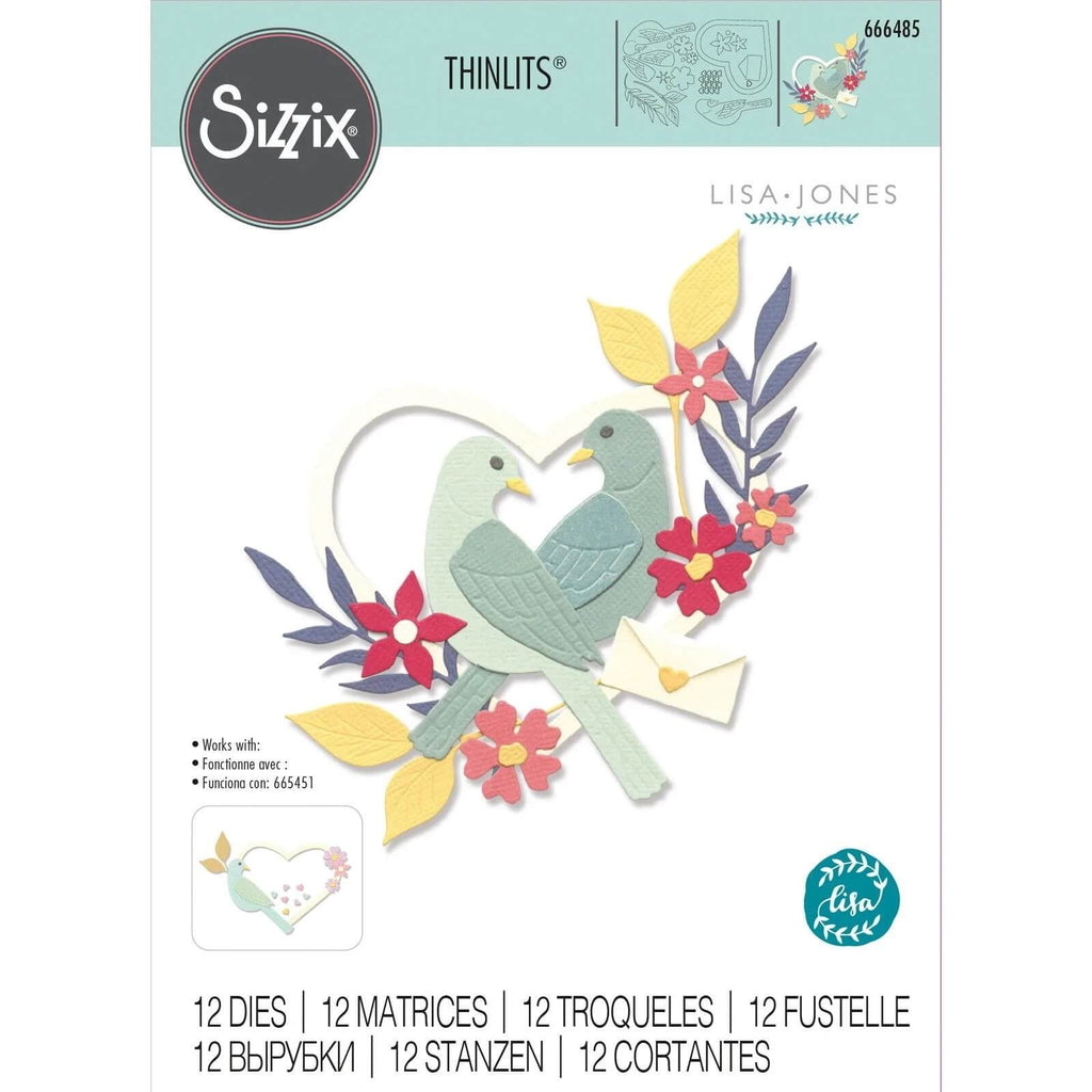 Sizzix • Thinlits Stanzen-Set Sweet Birds von Sizzix mit Vögeln und Blumen, Thinlits-Design.