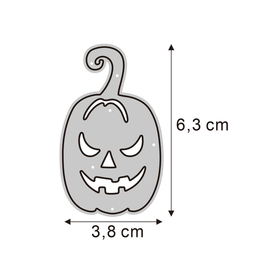 Größenangabe für Stanzschablone Halloween Kürbis