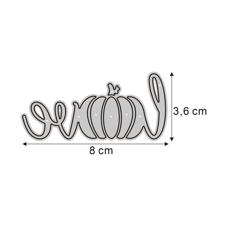 Größenangabe für Stanzschablone Herbst Love Schriftzug