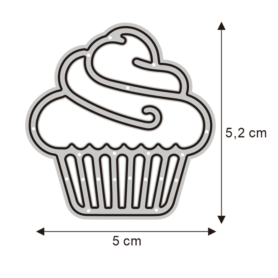 Größenangabe für Stanzschablone Cupcake