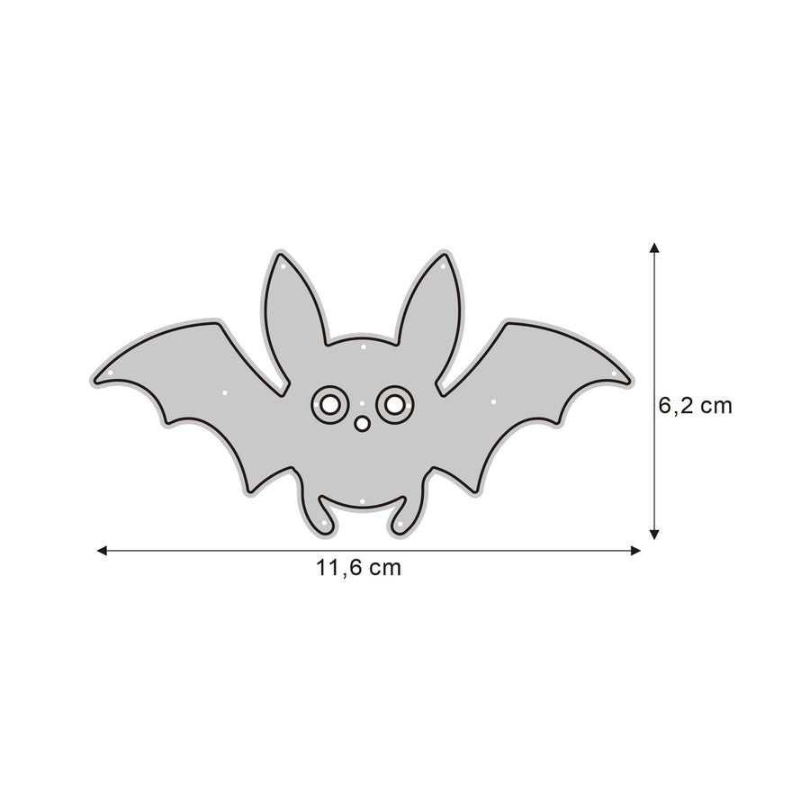 Größenangabe für Stanzschablone Fledermaus