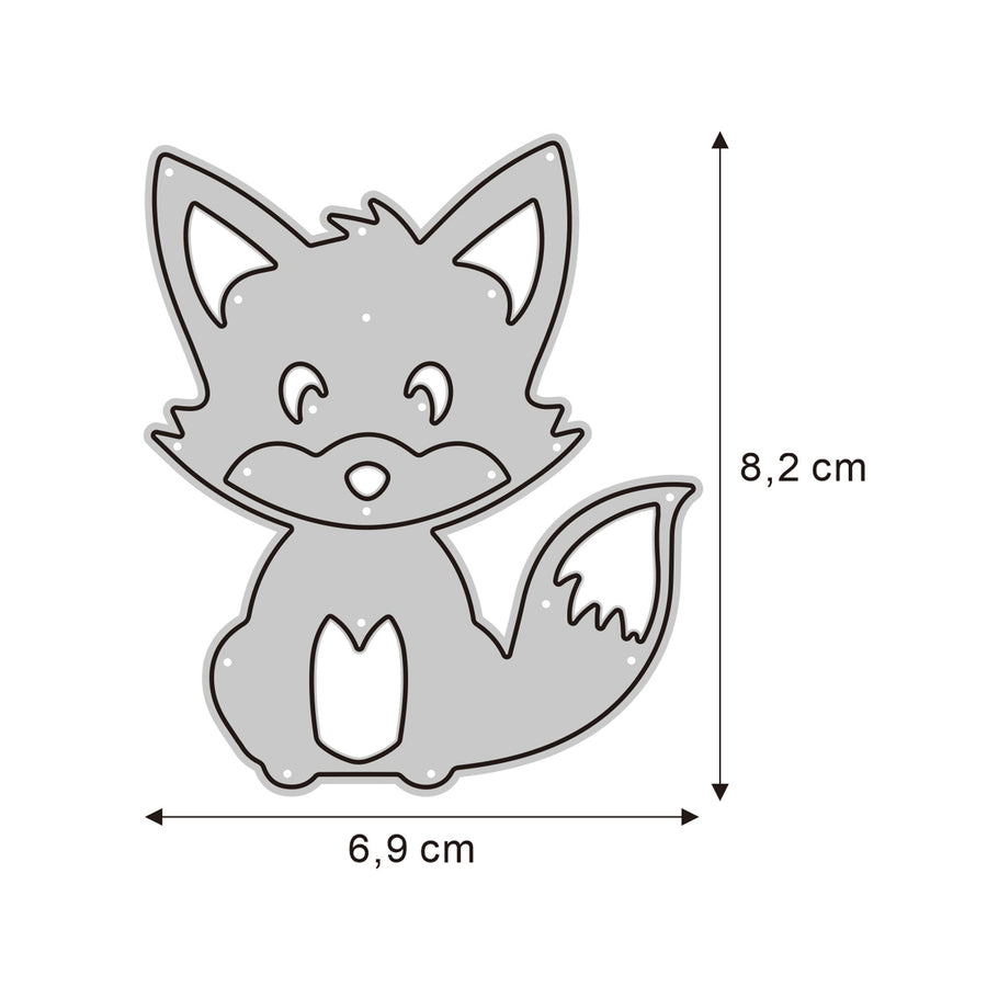 Größenangabe für Stanzschablone Süßer Fuchs