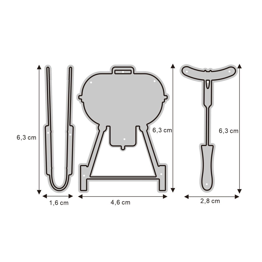 Stanzschablone Grill-Set 3-teilig