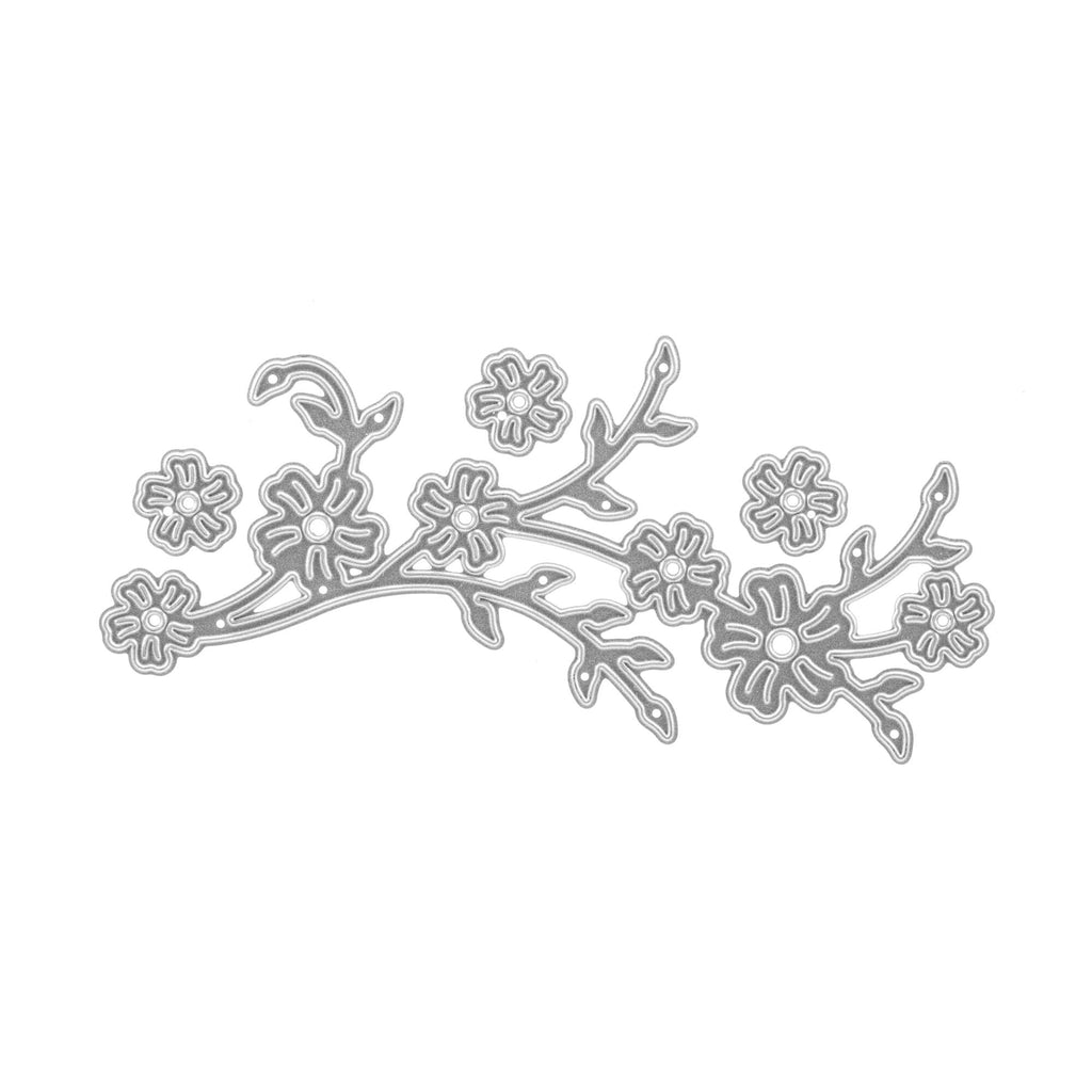 Ein Bild einer Stanzschablone: Zweig mit mehreren Blüten von Stanzenshop.de.