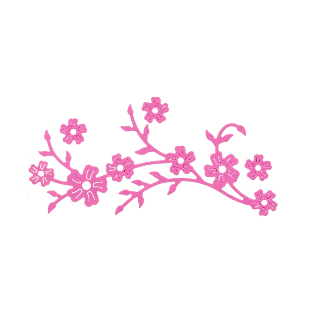 Ein Stanzenshop.de-Zweig mit rosa Blüten auf weißem Hintergrund.