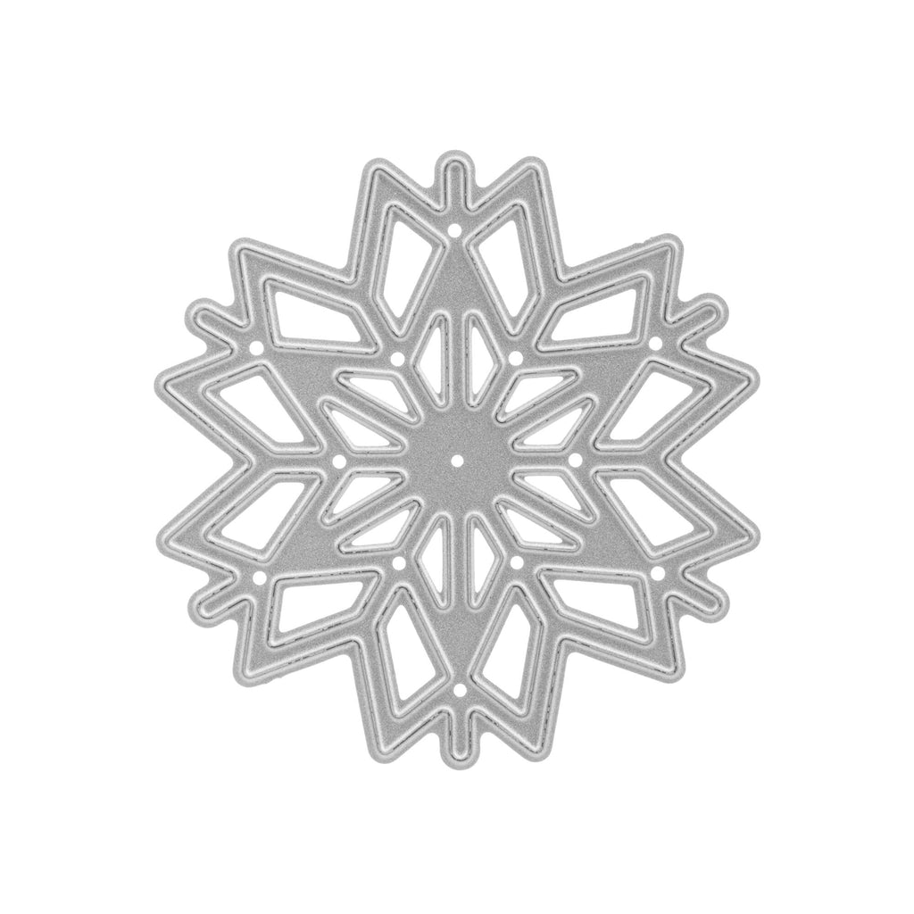 Eine Stanzschablone Schneekristalls von Stanzenshop.de zum Stanzen auf weißem Hintergrund.