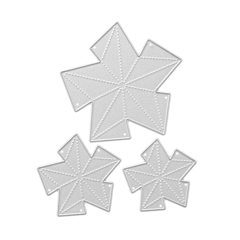 Drei weiße Stanzschablone: Drei Sterne (dreidimensional) auf weißem Hintergrund von Stanzenshop.de.