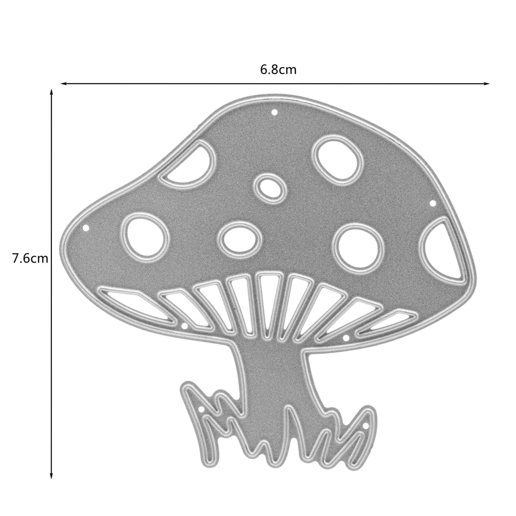 Eine Zeichnung der Stanzschablone: Einzelner Pilz von Stanzenshop.de auf einem Blatt Papier.