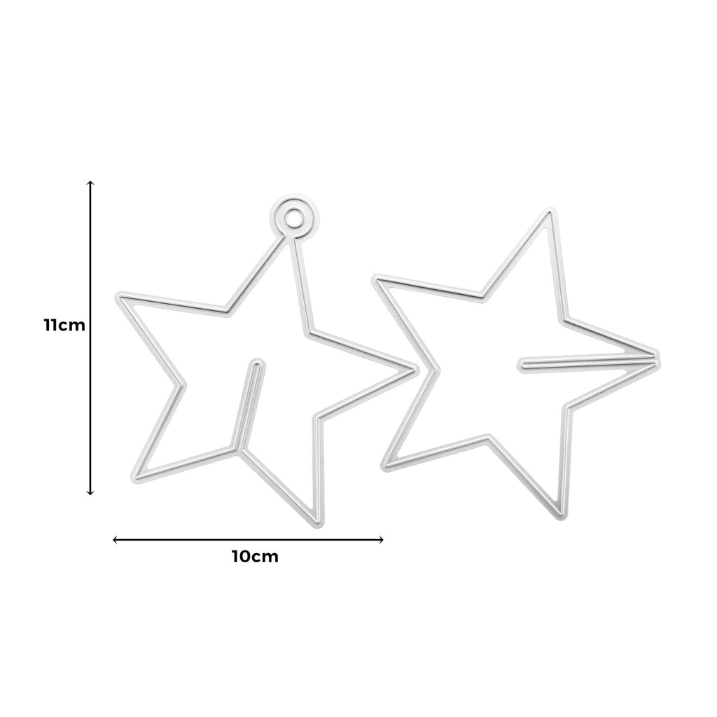 Ein Paar Stanzschablone 3D Stern Ohrringe von Stanzenshop.de.