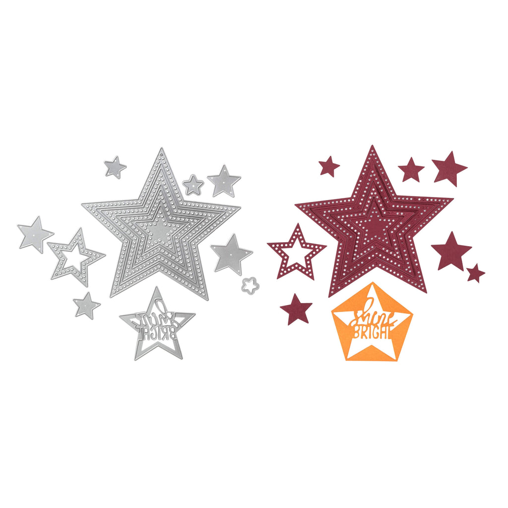 Ein Stanzschablonen-Set Sterne mit Punkten von Stanzenshop.de, perfekt für Bastelbegeisterte, die ihren Projekten eine einzigartige Note verleihen möchten.