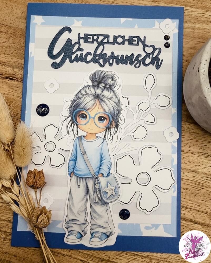 Inspiration Stanzschablone: Blume aus mehreren Einzelteilen