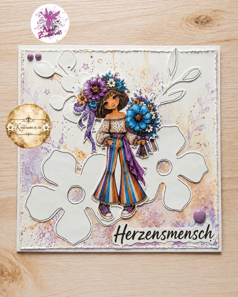 Inspiration Stanzschablone: Blume aus mehreren Einzelteilen