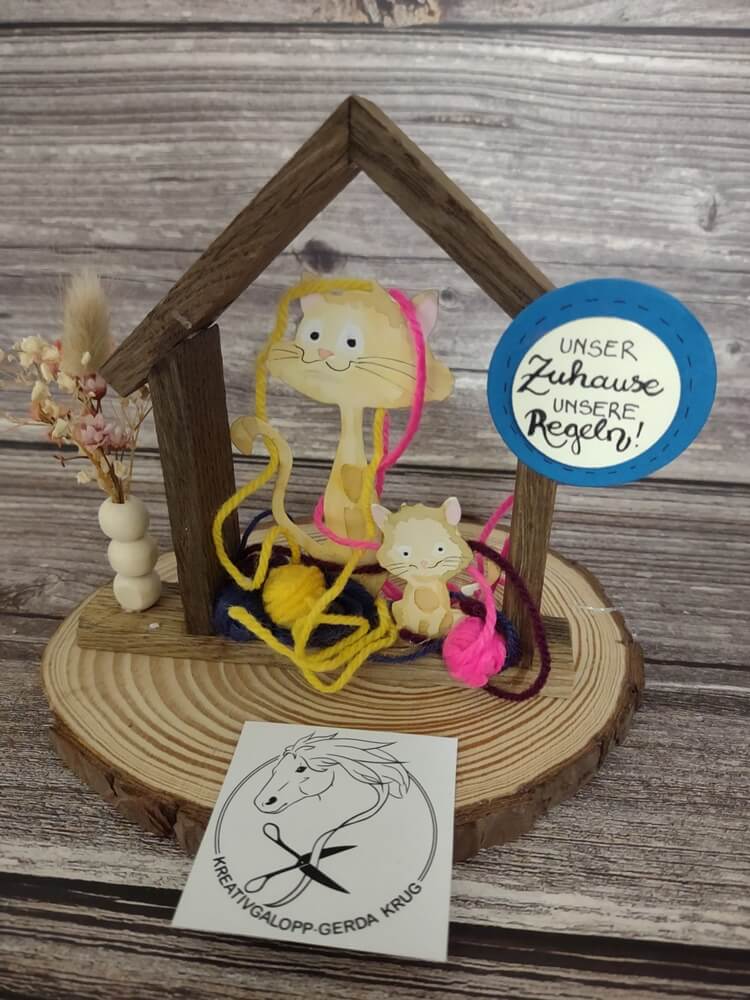 Inspiration Stanzschablone Katzenfamilie