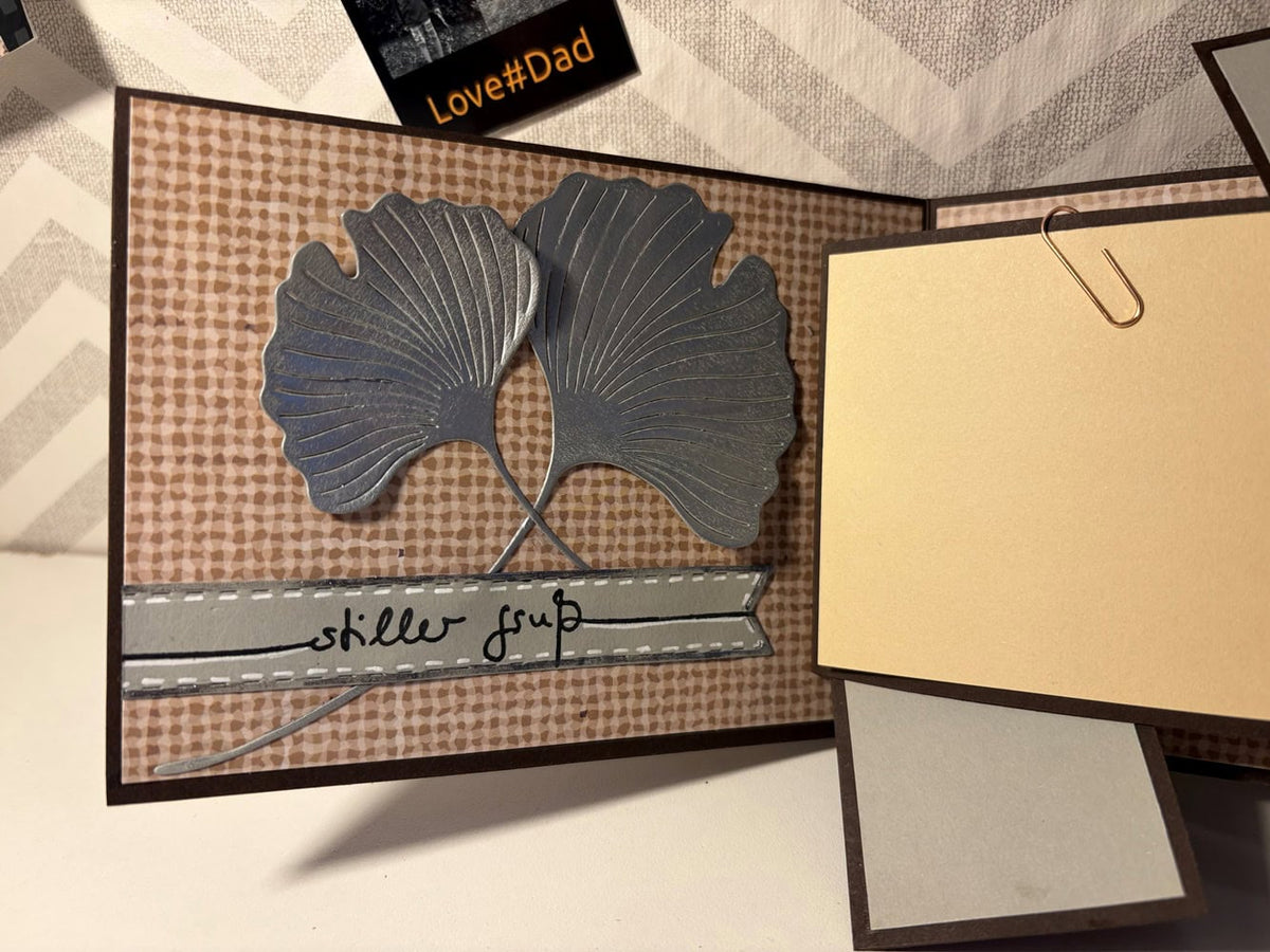 Inspiration Stanzschablone Zwei Ginkgoblätter