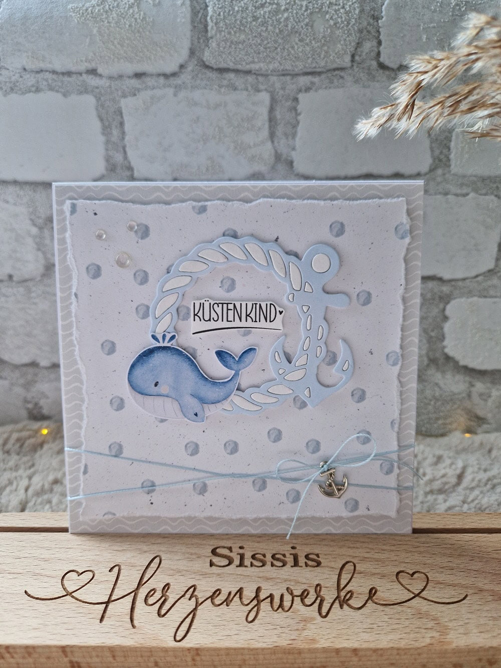 Inspiration Stanzschablone Anker im maritimen Seilrahmen