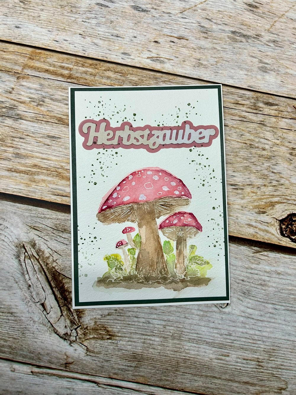 Inspiration Stanzschablone Schriftzüge Herbstzauber, Erntedank, Bunte Blätter jeweils mit passendem Rahmen