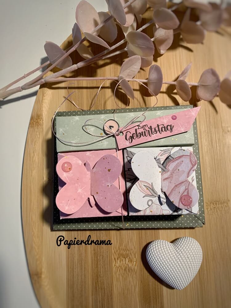 Inspiration Stanzschablone: Schachtel mit Schmetterlingsverschluss