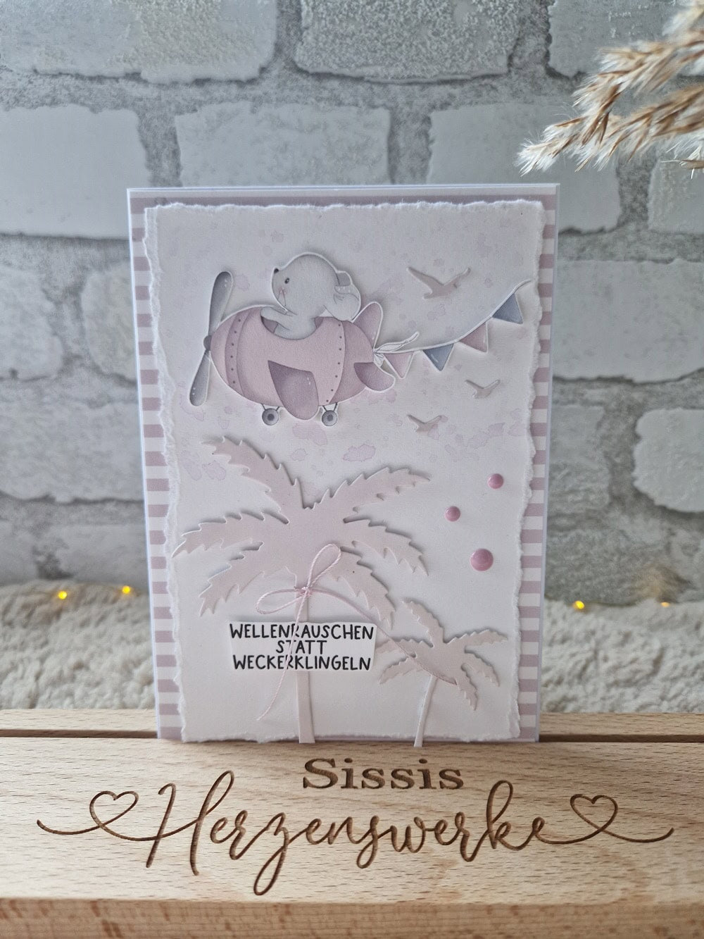 Inspiration Stanzschablone Palmen mit fliegenden Vögeln