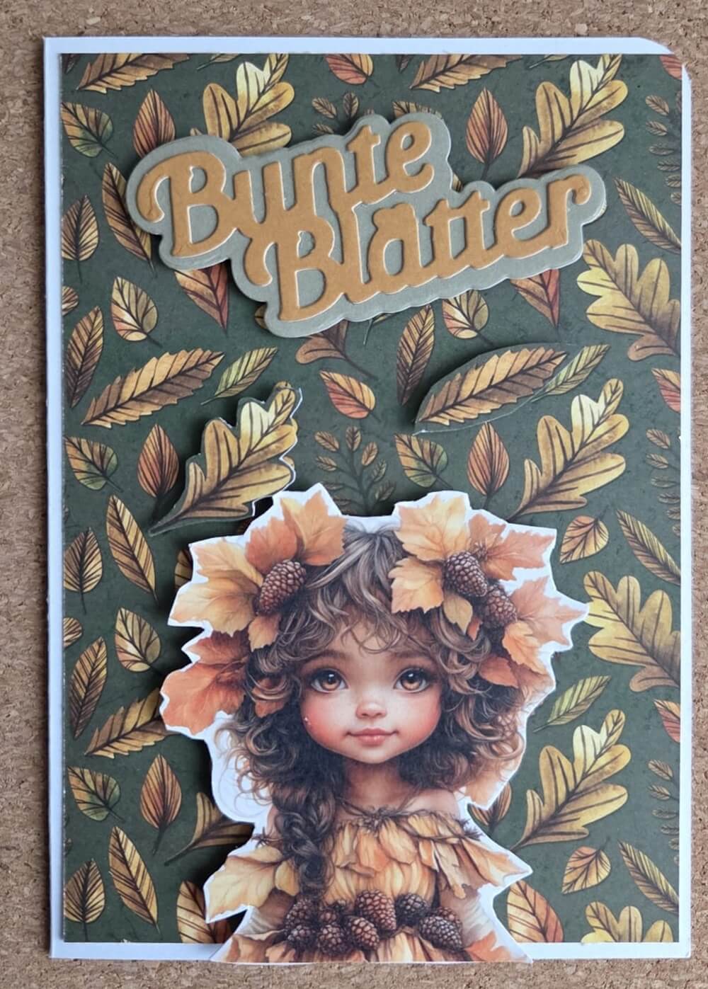 Inspiration Stanzschablone Schriftzüge Herbstzauber, Erntedank, Bunte Blätter jeweils mit passendem Rahmen