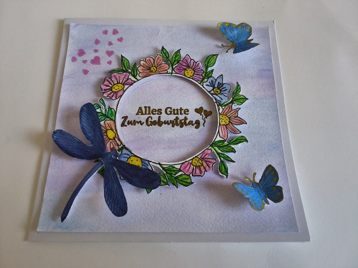Inspiration Clear Stamp – Libelle & liebevolle Wünsche