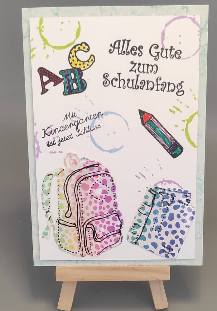 Inspiration Stanzschablone Schulranzen & Buch