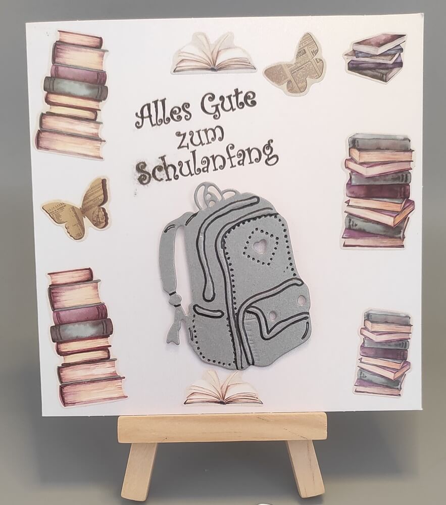 Inspiration Stanzschablone Schulranzen & Buch