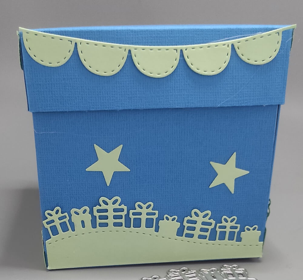 Inspiration Stanzschablone: Geschenke/Häuserwelle