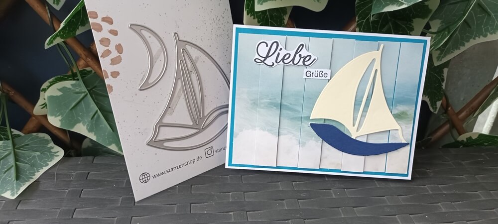 Inspiration Stanzschablone Segelboot mit Mond
