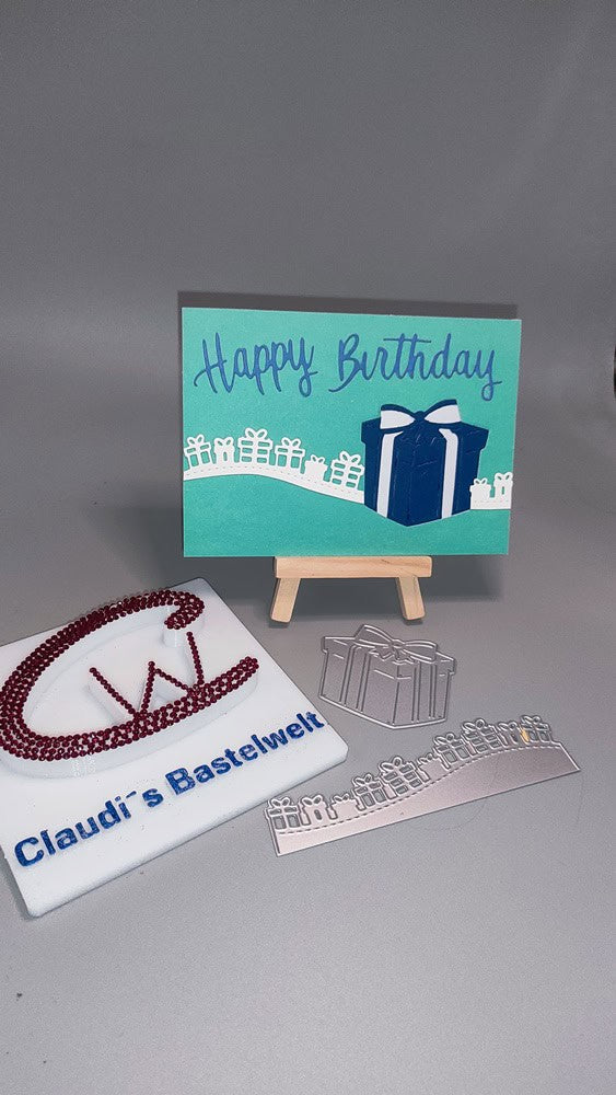 Inspiration Stanzschablone: Geschenke/Häuserwelle