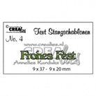 Crealies Stanzschablone Schriftzug "Frohes Fest" - Stanzschablone in grün, Größe 9x37 - 9x20 mm.