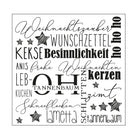 Gestalten Sie festliche Basteleien mit der Mundart Stempel - Prägeschablone deutscher Text "Weihnachten" von Mundart Stempel - mit weihnachtlichen Worten und Sternenmotiven, ideal für die Verwendung mit der Sizzix BigShot oder einer Prägeschablone.