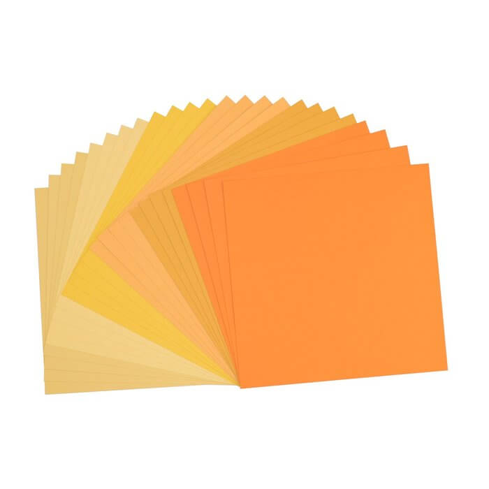 Ein Stapel Florence • Cardstock Multipack Textur 30,5x30,5cm gelbes Papier.