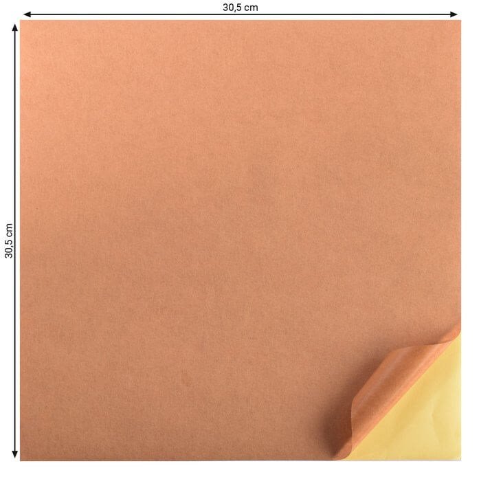 Ein Florenz • Kraftklebepapier quadratisch 30,5x30,5cm x10 mit Maßangaben darauf.