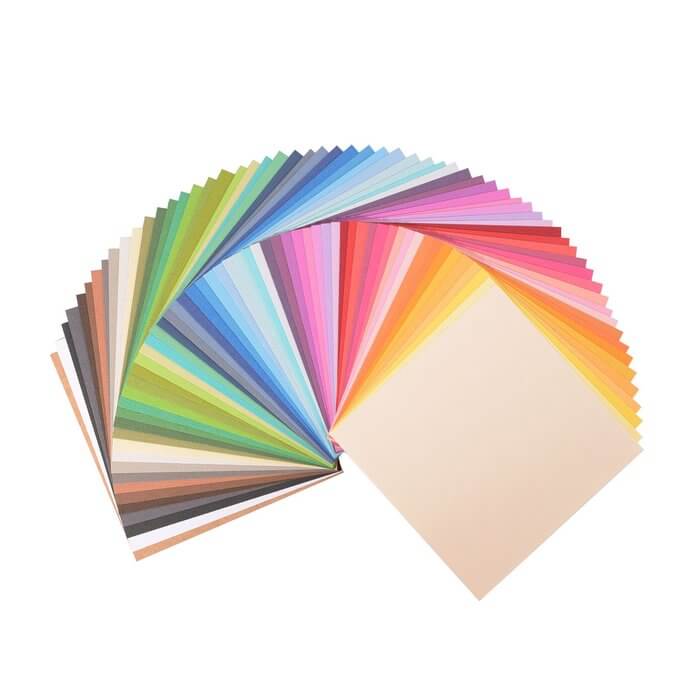 Eine Vielzahl von Florence Tonkarton Texture Multipack, 15,2x15,2cm Assorti farbiges Papier auf weißem Hintergrund.